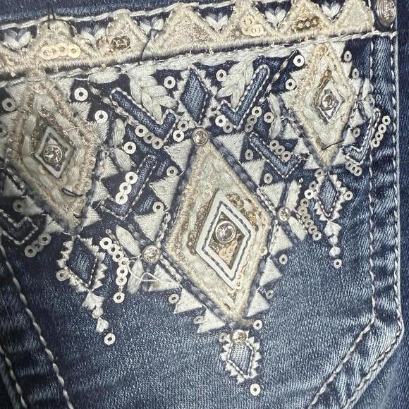 Grace in LA Jeans Women's Western Aztec Embellished Bootcut Stretch Jeans - Picture 7 of 9